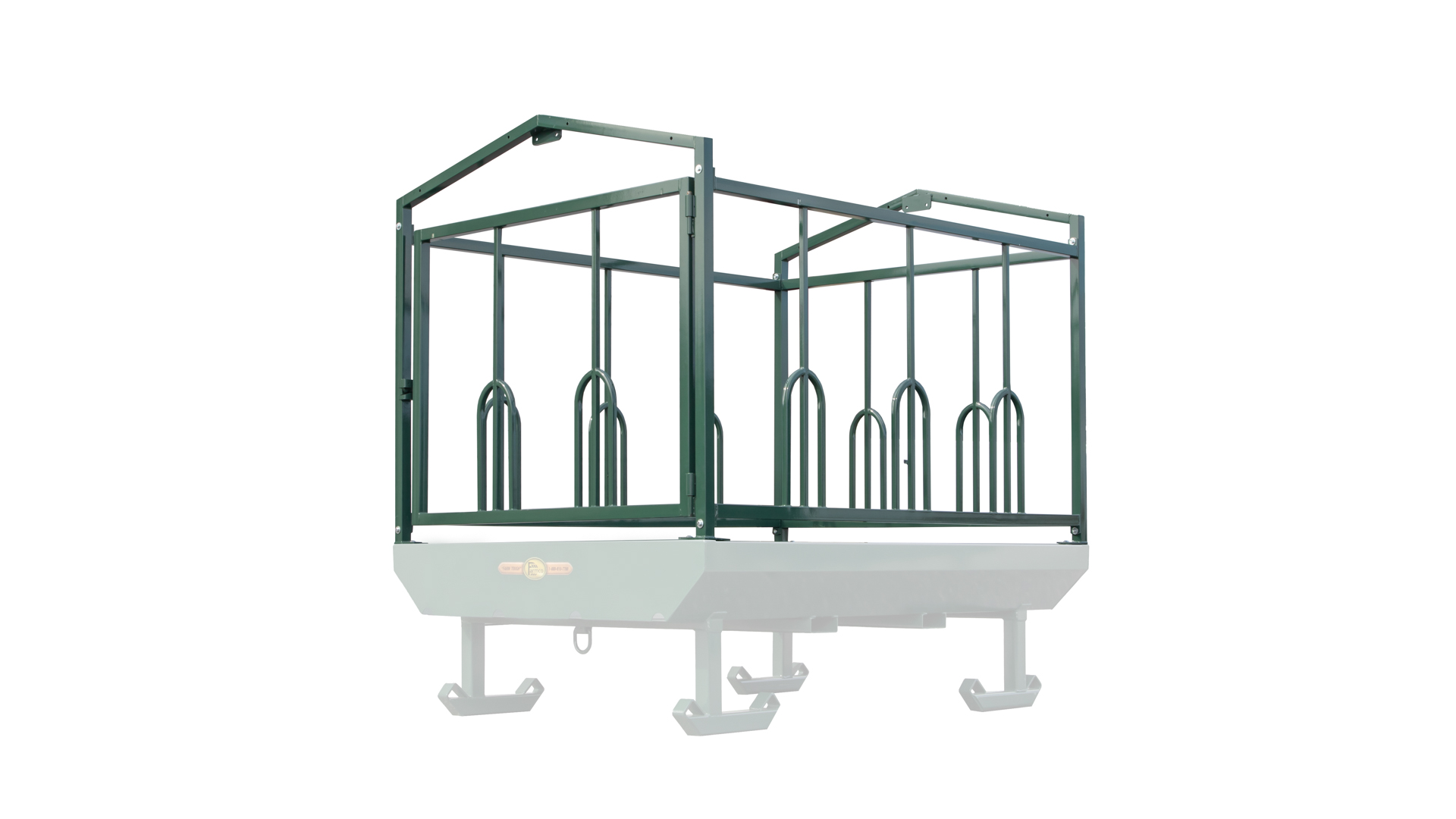 4 sided transparent photo of large bale feeder