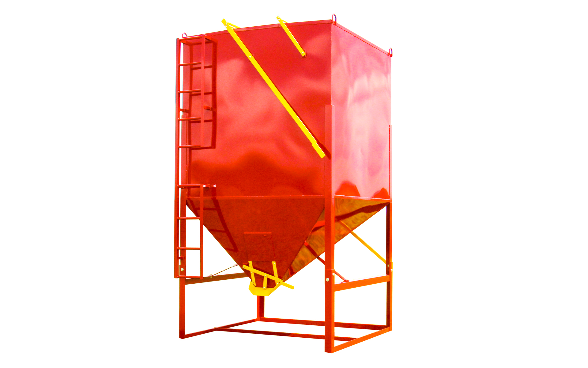 exterior of a red high quality 5 ton feed bin for sale 5