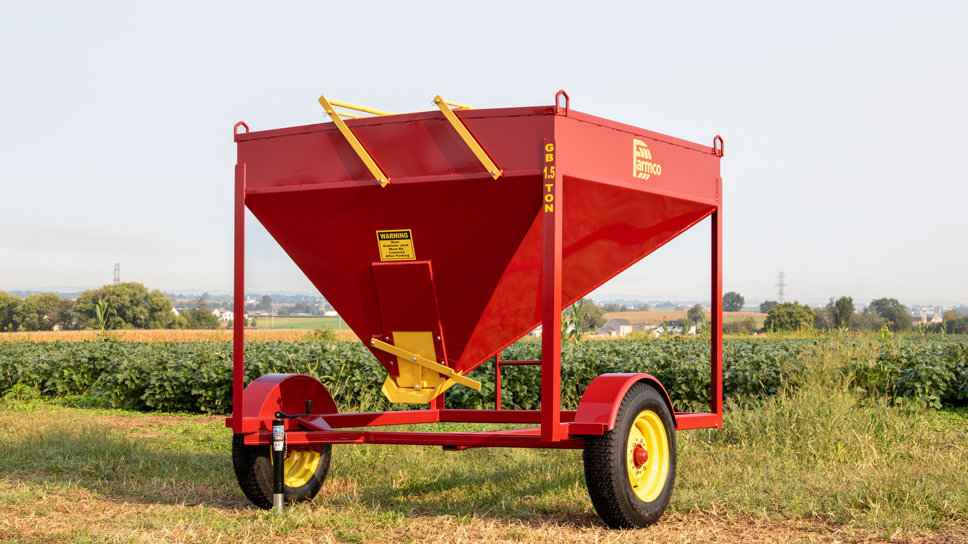 1.5 ton portable grain bin for sale near a field