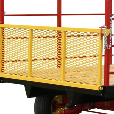 rear yellow gate on the hay wagon