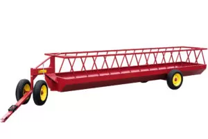 A cattle feeder with wheels
