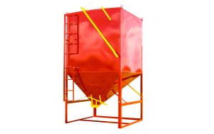 exterior of a red high quality 5 ton feed bin for sale 5