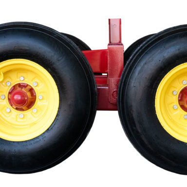 two back wheels for the hay wagon running gear